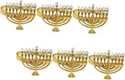 6pcs Hanukkah Menorah Napkin Holders Jewish Napkin Buckles Table Decorations