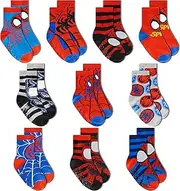 [Marvel] Spiderman Grip Socks, Socks for Toddler Boys, 10 Pack, Spider man Toddler Gripper Socks, Amazing Spiderman Variety Pack