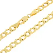 10K Yellow Gold 6.5mm Curb Cuban Italian Link Chain Necklace Mens Womens 20"