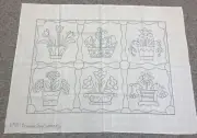 Vtg Rug Hook Pattern Breezy Ridge Rugs Primitive Posy Sampler Burlap 23.5"x33.5"