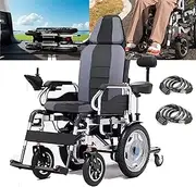 Electric Wheelchair for Adults,500W Foldable Wheelchair, 5 Speed All Terrain Motorized Wheelchair, Electric/Manual Dual Switch, Safety Training Wheels