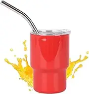 Shot Cups, 3oz Drinking Cup with Straw, Stainless Steel Bottles for Hot and Cold Beverages, Party Favors for Wedding