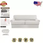 3-Piece Stretch Sofa Covers for T Cushion Sofas - Machine Washable Elegance
