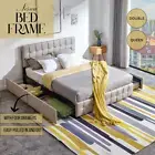 Priceworth Bed Frame Double Queen Size Platform Bedding Polyester Fabric