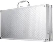 [Vaguelly] Aluminum Tool Storage Box Hard Shell Carrying Case for Men Briefcase Metal Case