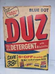 Blue Dot Duz Detergent W/Bluinite 3lb 1.25oz Unopened Box 5¢ Off 50's Vintage