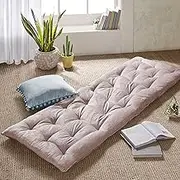 Intelligent Design Edelia Foldable Poly Chenille Light Weight Lounge Floor Pillow Cushion Tufted Seat for Meditation, Game Playing, Yoga, Reading with Travel Wrap, 1 Count (Pack of 1), Blush