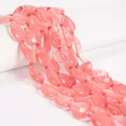 Cherry Quartz Smooth Flat Teardrop Beads Size 13x18mm 15.5'' Strand