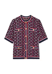 Balmain Kids Logo-intarsia Knitted Cardigan (12-14 Years) - Navy - 14YR (14 Years) 14YR (14 years)