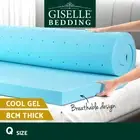 Giselle Bedding Memory Foam Mattress Topper Ventilated Gel Mat Bamboo 8cm Queen
