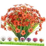 Outdoor Artificial Fake Flowers Plants - 24 Bundles UV Resistant Artificial