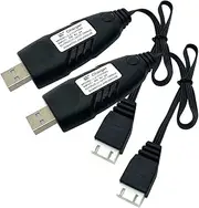 2 Pack 11.1V Lipo Battery Charger Cable,3S 2A LIPO Battery USB Charger Cables with XH-4P Plug Connector for Airsoft RC Car Drone Boats