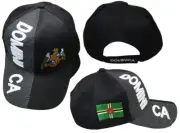 Dominica Country Black White Letter Crest 3-D Patch On Side Embroidered Hat Cap