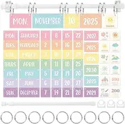 JarThenaAMCS Pastel Calendar Bulletin Board Set Flip Calendar with 68 Cards & Adjustable Holder for Classroom Home Office DIY Decoration Supplies