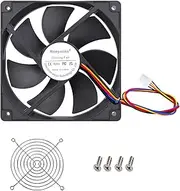 Ronyaoko Slim PWM PC Fan,120mm Fan, PC Case Fan,Quiet Motor, Computer Cases Cooling,4 Pin Black，with Protective Net Cover Screw