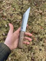 Handmade Long seax knife, hand forged Viking knife, fixed blade knife with cover