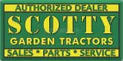 SCOTTY GARDEN TRACTORS DEALER OLD VINTAGE SIGN REMAKE ALUMINUM SIZE OPTIONS