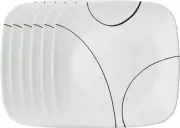 Corelle Vitrelle 6 Piece Salad Plates Set Lightweight Square 9 Inch Simple Lines