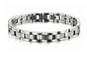 XMAS jewelry Healthly magnetic bangle Top titanium steel men's bracelet silver