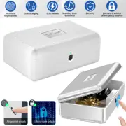 Portable Biometric Fingerprint Storage Box Cash Jewelry Phone Security Lock Safe