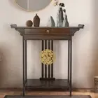 Post Orient Style Console Table Rustic Bamboo Entryway Sofa Side Table w/ Drawer