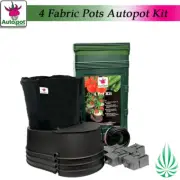 Auto Pot 4 Fabric Pots Kit Plant Driven Watering System Hydroponics Grow System