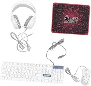 Keyboard Mouse Headset Package Led Backlit Gaming Keyboard Ergonomic Mouse Computer Accessories White