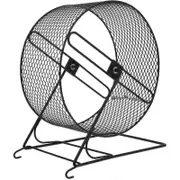 Hamster Exercise Wheel Quiet Silent Running Wheel with Bracket for Small Pets Black 21X15X23CM