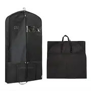 Garment Bag with Mesh Pocket,Heavy Duty Non-Woven Breathable Travel Clothes Cover for Dresses, Suits, Coats, Dustproof Hanging Storage Bag for Closet or Lugga