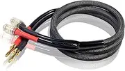 Meamaz (1 Pack) 4.26FT Male Banana Plugs for Speaker Wire with Female Banana Plug Connectors OFC 12 Gauge Wire Heavy Duty Nylon Braided Banana Plug Adapter Use for Speaker Home Theater Car and AMP