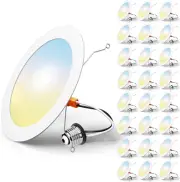 24 Pack Retrofit LED Recessed Lighting 6 Inch, Selectable 2700K/3000K/4000K/5000