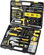Cartman Yellow 218Piece Tool Set General Household Hand Tool Kit with Plastic Toolbox Storage Case