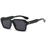 Vintage Square Sunglasses for Men Women Trendy Chunky Rectangle Frame Rivet D...
