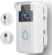 Anti-Theft Doorbell Angle Mount Compatible with Ring/Blink Video Doorbell 1 2 3 Plus 4 Pro 2, Outdoor Camera Mount Holder 45-135 Degree Adjustable, Doorbell Door Mount for Apartments, White