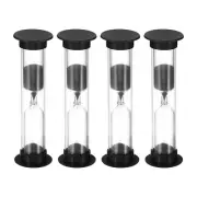 3 Minute Sand Timer, 4Pcs Small Sandy Clock, Count Down Sand Glass Black
