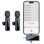 3 in 1 Wireless Lavalier Microphone for iPhone USB-C Microphone for TikTok YouTube Vlog