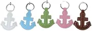 [generic] 12Pcs Leather Anchor Keychain Key Ring Charms Baby Shower