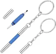 Nogeqi Set of 2 Mini Glasses Screwdriver Repair Kit, 3 in 1 Screwdriver Glasses Tool Set, Precision Screwdriver Set with Keychain for Sunglasses, Watches, Jewellery Repair