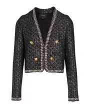 sequin-embellished tweed jacket IT42 black
