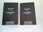 Perfumes Lot x 2 BLEU DE CHANEL 2MLX2 Samples Vials Cards Men Perfume Fragrance