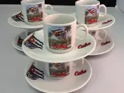 2 oz Cuban Espresso coffee cup set 12 pc cup and saucer. Tacita Cafesito BANDERA