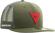 Dainese 9Fifty Trucker Snapback Cap, Summer Cap with Flat Visor Green/Red