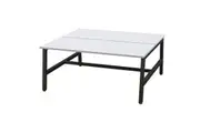OL Axis Trestle 2 User Bench White Top with Black Frame