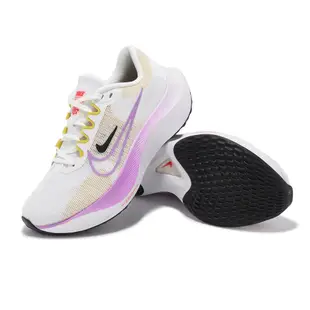 Nike 慢跑鞋 Wmns Zoom Fly 5 白 粉紫 厚底 避震 女鞋 運動鞋 【ACS】 DM8974-100