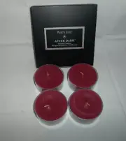 Box of Four PartyLite Large Tealight Candles, CASHMERE CASSIS, NIB