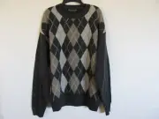 Brandini Pullover Sweater-Acrylic/Wool-Argyle-Gray,Beige,Off-White -Size L-NWT