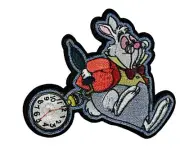 Alice in Wonderland Rabbit Embroidered 3" Tall Iron on Patch