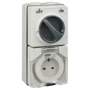 Clipsal 56 Series Flat 3 Pin Switched Socket 13A Grey | 56C313-GY