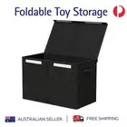 Keezi 83L Foldable Toy Storage Chest Linen Organiser Box with Flip Lid & handles