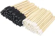 100 Pcs Bamboo Mascara Wand and Lip Brush,Eyelash Brush Eyebrow Extension Lipstick Tattoo Applicator Makeup Brush Tool (50pcs mascara brush+50pcs lip brush)